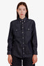 Givenchy Blue Cotton Logo Button-Up Shirt Size 40