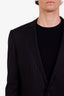 Blazer droit en pure laine bleu marine à fines rayures, Dolce & Gabbana, taille 54 homme