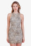 Alexander Wang Beige/Black Denim Leopard Print Sleeveless Mini Dress Size XS