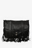 Proenza Schouler Black Leather PS1 Fringe Messenger Bag
