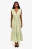 Self-Portrait Pistachio Green Cotton Tiered Dress Size 4