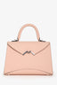 Moyant Pink Grained Leather Gabrielle PM Bag with strap