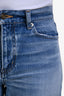 Saint Laurent 2016 Distressed Blue Denim Straight Cropped Jeans Size 27