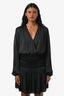 Maje Black Smocked Waist Cut Outs Knee Length Dress Size 42