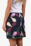 Isabel Marant Etoile Teal/Purple Quilted Zip Mini Skirt Size 40