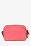 Valentino Pink Leather Rockstud Camera Bag
