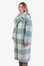 Stand Studio Green/White Check Teddy Maria Maxi Coat Estimated Size S