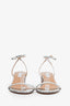 Aquazzura Silver Open Toe Block Heel Sandals Size 38