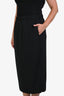 Sofie D'Hoore Black Elastic Waist Wool Long Skirt Size 44