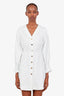Sandro White Ruffled Button Up Mini Dress Size 34