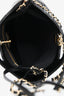 Pre-loved Chanel™ Black Shiny Crumpled Calfskin Quilted Leather Mini 31 Shopping Bag With Straps GHW