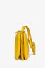 Celine Yellow Lambskin Trio Crossbody Bag with Strap