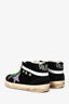 Golden Goose Black Suede 'Midstar' Sneakers With Green Laces Size 37