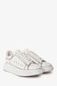 Alexander McQueen White/Iridescent Leather Platform Sneakers Size 40.5