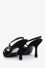 Pre-loved Chanel™ Black Suede Open Toe Logo Heels Size 38.5