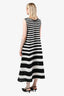 Pleats Please Issey Miyake Black/White Striped Sleeveless Dress Size 3