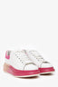 Alexander McQueen White/Pink Platform Sneakers Size 36.5