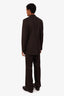 Sandro Brown Virgin Wool Single Breasted Blazer + Pant Set Size 48/40 Mens