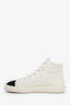 Pre-loved Chanel™ White Quilted Leather CC Cap Toe High Top Sneaker Size 40 Mens