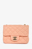 Pre-loved Chanel™ 2022 Pink Sakura Quilted Lambskin Mini Square Flap Bag