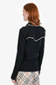Burberry Black Cotton Nova Check Trim LS Polo Shirt Size L