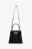 Salvatore Ferragamo Black Leather Iconic Top Handle (S) With Strap