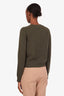 Theory Green Cashmere Button-Up Sweater Size M