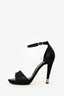 Pre-Loved Chanel™ Black/Gold Leather Strappy Heels Size 39