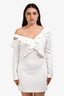 Cushnie Et Ochs White Ruffle One Sleeve Mini Dress Size 10