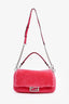Fendi Pink Shearling Baguette NM Shoulder Bag