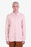 Christian Dior Orange/White Jacquard Oblique Long Sleeve Button-Down Shirt Size M Men's