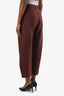 Pantalon barrel Apiece Apart en coton et lin bordeaux, taille 2