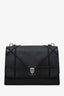 Christian Dior 2016 Black Grained Leather Diorama Chain Top Handle with Strap