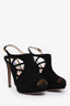 Prada Black Suede Slingback Platform Sandals Size 41