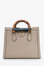 Gucci Taupe Leather Double G Diana Crossbody Bag