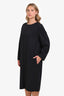 Sofie D'Hoore Black Wool Long Sleeve Flowy Dress Size 44