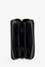 Salvatore Ferragamo Black Croc Embossed Zip Card Holder