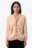 Cardigan Fendi rose en chenille à imprimé FF, col en V, taille 10A Enfant