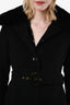 Max Mara Studio Black Wool Long Single Breasted Coat Size 6