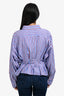 Erika Cavallini Blue/Red Cotton Striped Cinched Waist Long Sleeve Top Size 44
