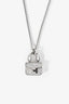 Hermès 18K White Gold Diamond Set Amulette Constance Necklace