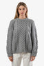 Lou Lou Studio Grey Wool Cashmere Cableknit 'Secas' Sweater Size S