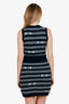 Pre-loved Chanel™ 17P Navy/White Cashmere Reissue Chain Knit Sleeveless Mini Dress Size 38