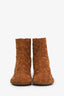 Bottega Veneta Brown Intrecciato Suede 'Atomic' Ankle Boots Size 38