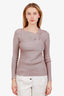 3.1 Phillip Lim Pink Metallic Ruched Long Sleeve Top Size XS