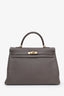Hermès 2011 Etain Togo Leather Retourne Kelly 35 with Strap