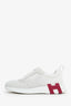 Hermès White Mesh Suede Goatskin Bouncing Sneakers Size 37