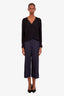 Theory Navy Linen Blend Trousers Size 2