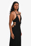 Cult Gaia Black Knit Wave Strappy Midi Dress Size S