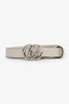 Gucci White Leather GG Marmont Thin Belt Size 70 28